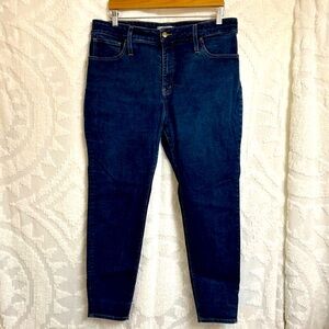 Madewell Curvy 10 Inch High Rise Skinny Jeans Dark Wash 34 Petite